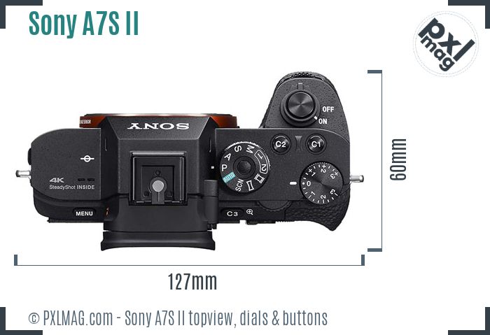 Sony Alpha A7S II topview buttons dials