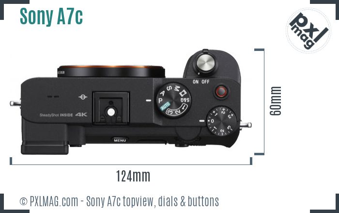 Sony Alpha A7c topview buttons dials