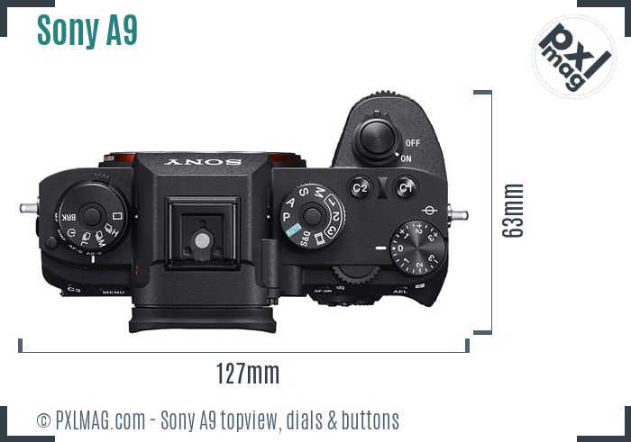 Sony Alpha A9 topview buttons dials