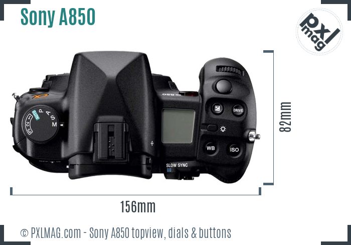Sony Alpha DSLR-A850 topview buttons dials