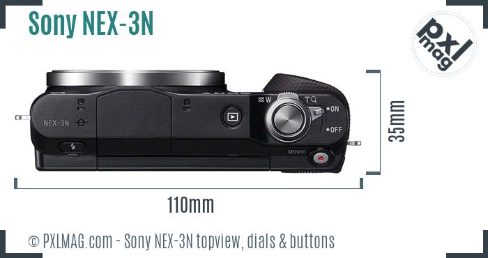 Sony Alpha NEX-3N topview buttons dials