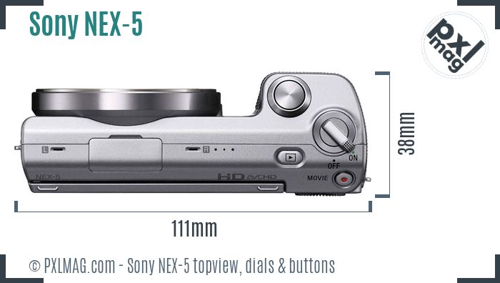 Sony Alpha NEX-5 topview buttons dials