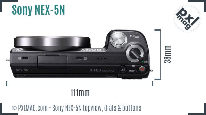 Sony Alpha NEX-5N topview buttons dials