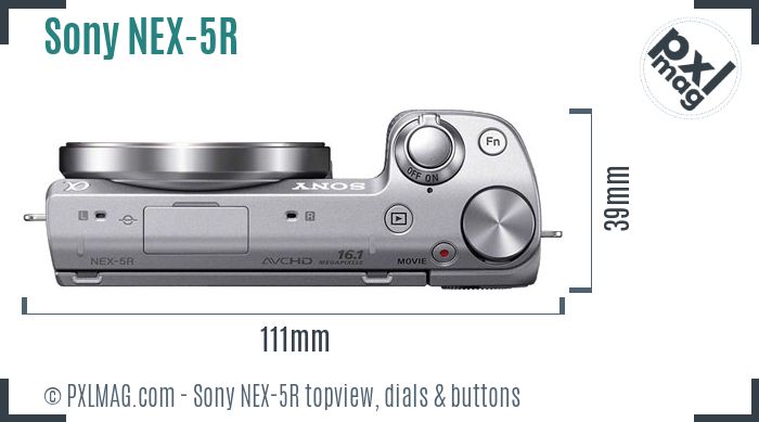 Sony Alpha NEX-5R topview buttons dials