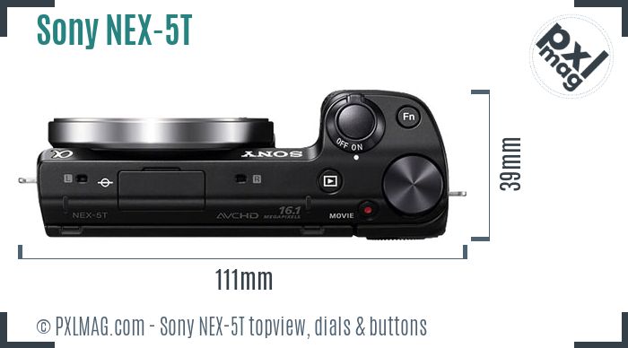 Sony Alpha NEX-5T topview buttons dials