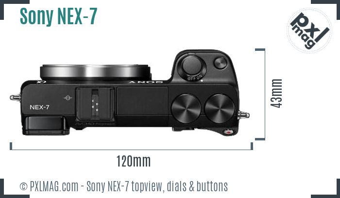 Sony Alpha NEX-7 topview buttons dials