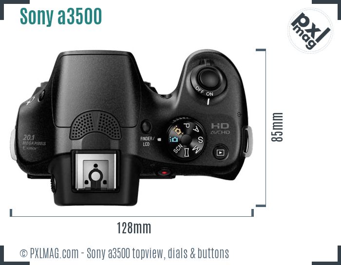 Sony Alpha a3500 topview buttons dials