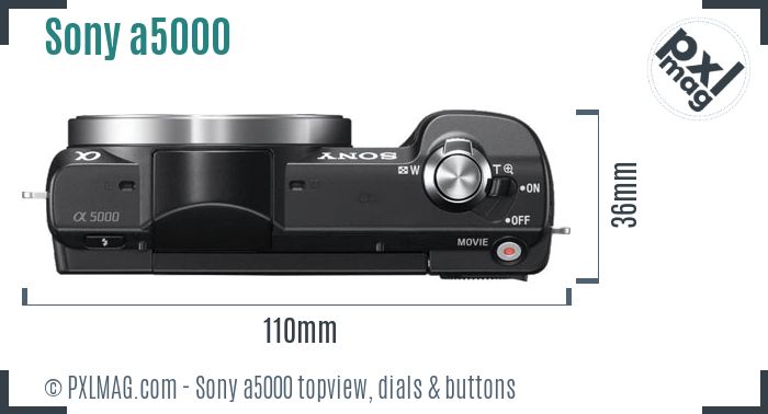 Sony Alpha a5000 topview buttons dials