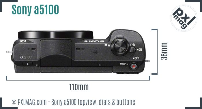 Sony Alpha a5100 topview buttons dials