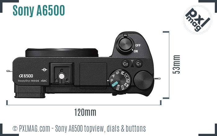 Sony Alpha a6500 topview buttons dials
