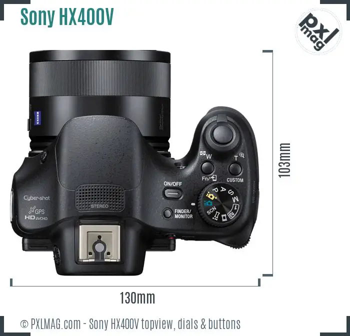 Sony Cyber-shot DSC-HX400V topview buttons dials