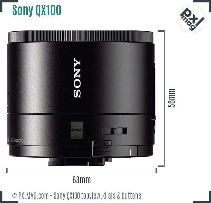 Sony Cyber-shot DSC-QX100 topview buttons dials