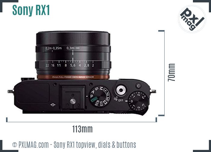 Sony Cyber-shot DSC-RX1 topview buttons dials