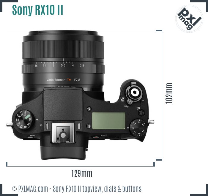 Sony Cyber-shot DSC-RX10 II topview buttons dials