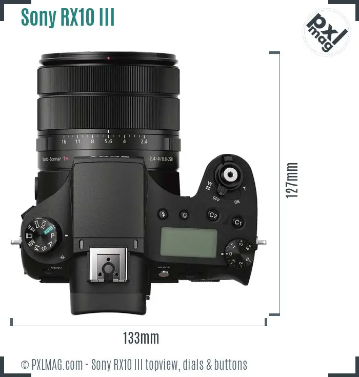 Sony Cyber-shot DSC-RX10 III topview buttons dials