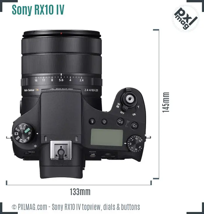 Sony Cyber-shot DSC-RX10 IV topview buttons dials