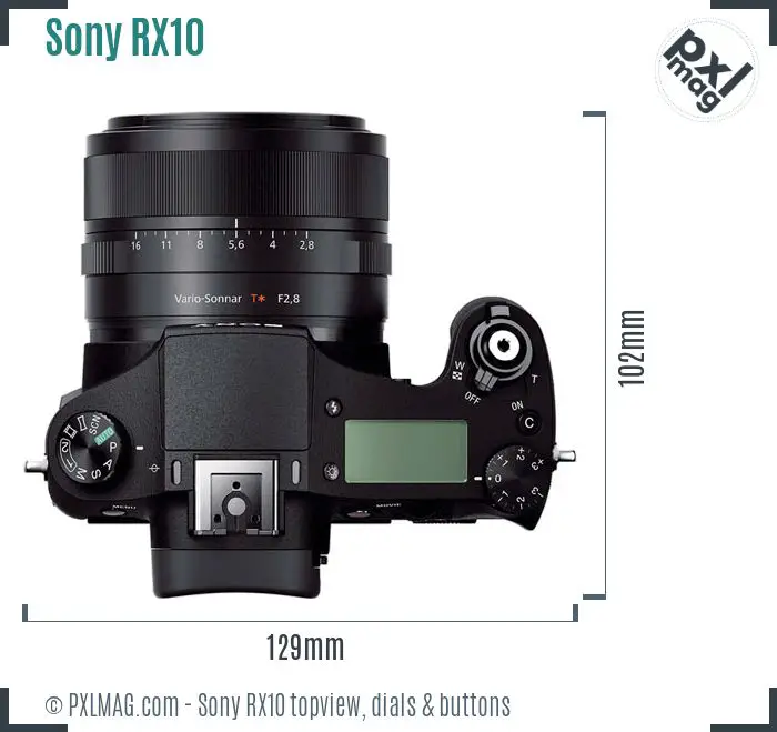 Sony Cyber-shot DSC-RX10 topview buttons dials