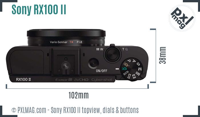 Sony Cyber-shot DSC-RX100 II topview buttons dials