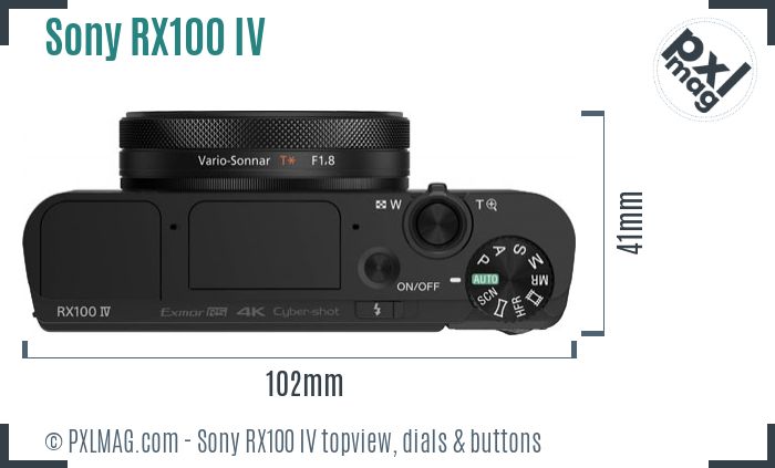 Sony Cyber-shot DSC-RX100 IV topview buttons dials