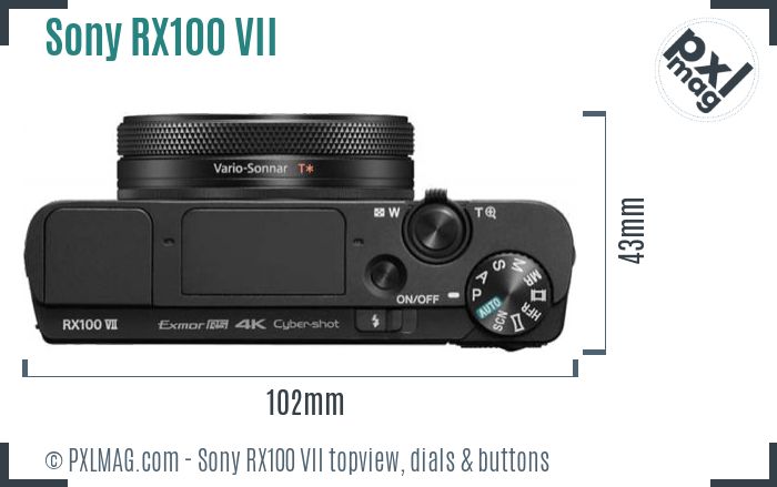 Sony Cyber-shot DSC-RX100 VII topview buttons dials
