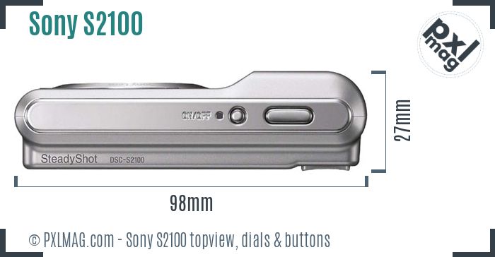Sony Cyber-shot DSC-S2100 topview buttons dials