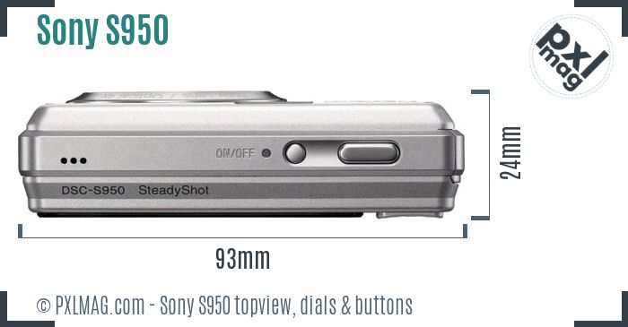 Sony Cyber-shot DSC-S950 topview buttons dials