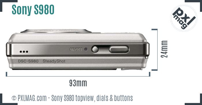 Sony Cyber-shot DSC-S980 topview buttons dials