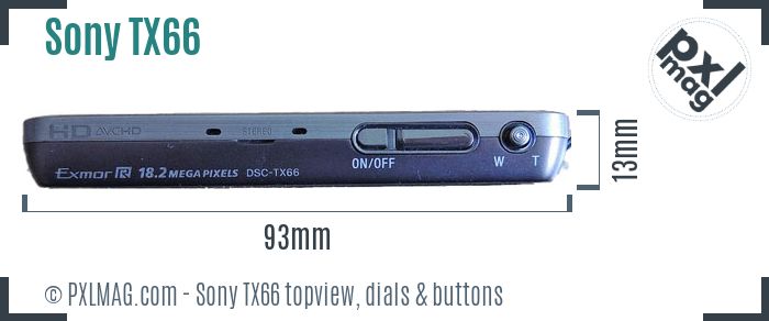 Sony Cyber-shot DSC-TX66 topview buttons dials