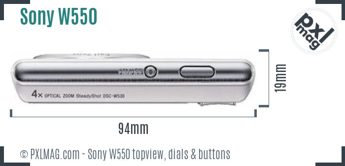 Sony Cyber-shot DSC-W550 topview buttons dials