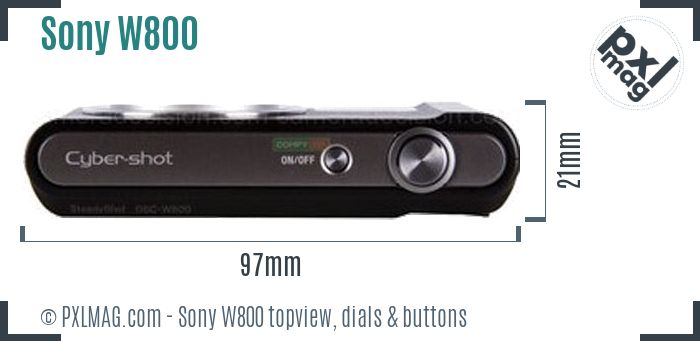 Sony Cyber-shot DSC-W800 topview buttons dials
