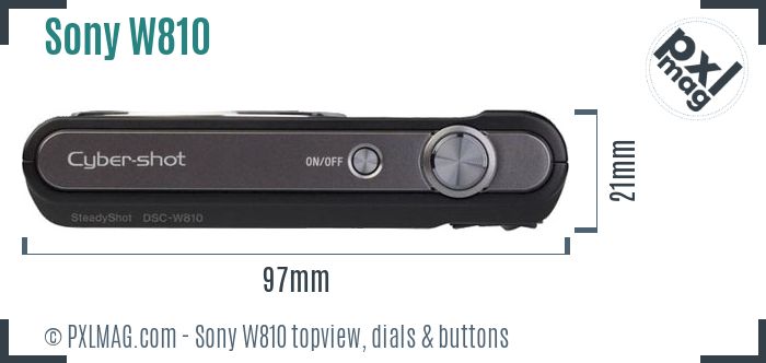 Sony Cyber-shot DSC-W810 topview buttons dials