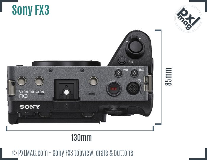 Sony FX3 topview buttons dials