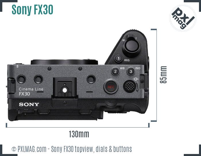Sony FX30 topview buttons dials
