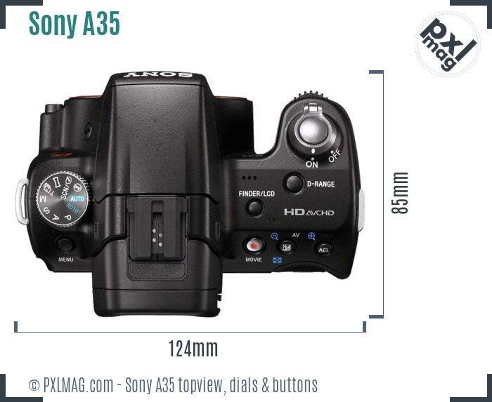 Sony SLT-A35 topview buttons dials