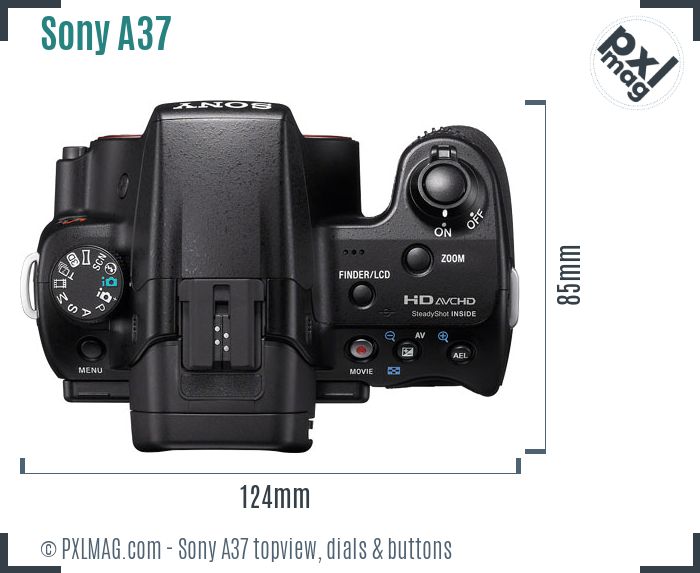 Sony SLT-A37 topview buttons dials