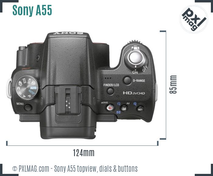 Sony SLT-A55 topview buttons dials