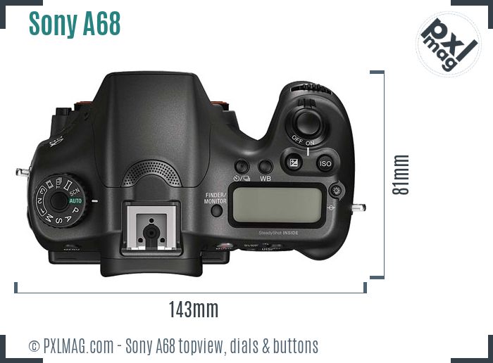 Sony SLT-A68 topview buttons dials