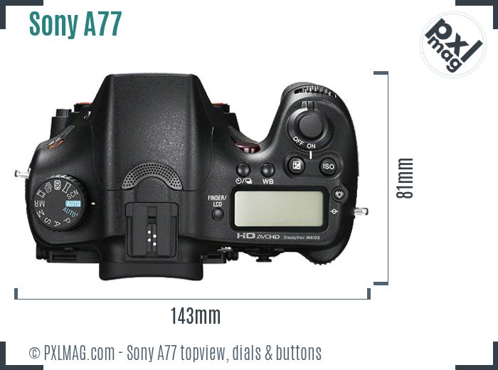 Sony SLT-A77 topview buttons dials